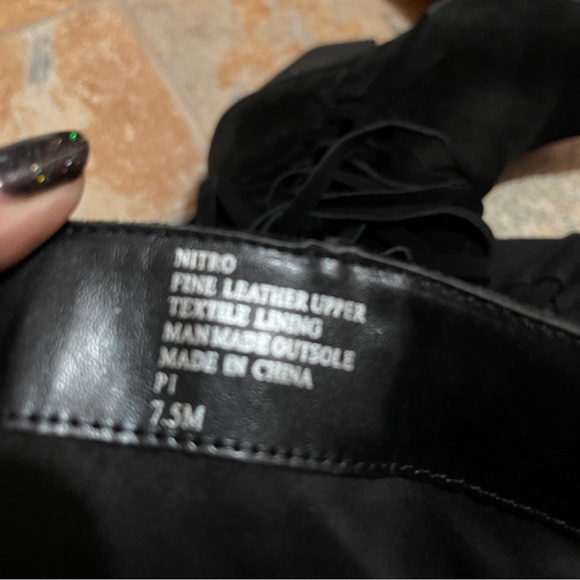 👢Charles David Black Leather Suede Pointed Toe Fringe style Boots! - Picture 8 of 13